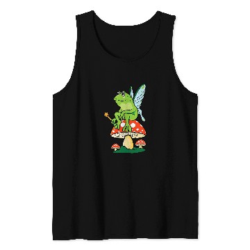 Discover Frog Pet Cottagecore Aesthetic Frog Fairycore Mushroom Goblincore Tank Tops