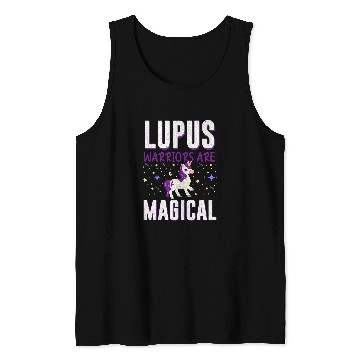 Discover Unicorn Pet Lupus Warrior Ribbon Purple Fighting Lupus Awareness Tank Tops