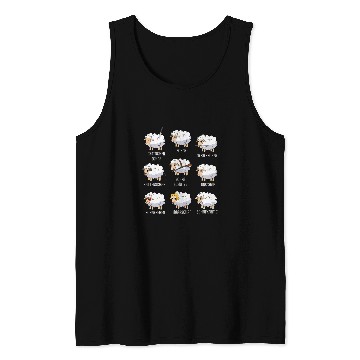Discover Sheep Pet Farmers Farmer Comic Cartoon Sheep Wool Tank Tops