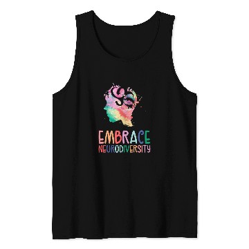 Discover Autism Puzzle Support Embrace Neurodiversity Brain Tank Tops