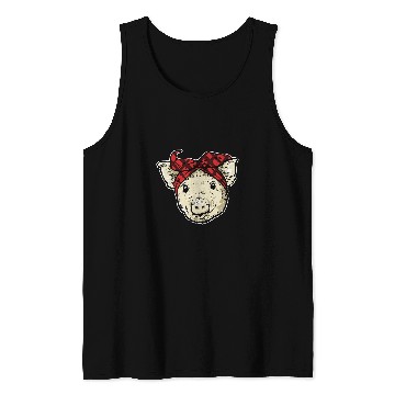 Discover Pig Pet With Bandana Pigs Farmer Tank Tops