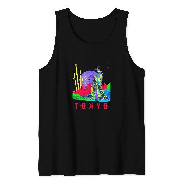 Discover JAPANESE GEISHA AND ABSTRACT TOKYO AT NIGHT Tank Tops