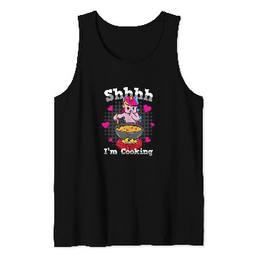 Discover Unicorn Pet Cute Cooking Unicorn Shhh Im Cooking Tank Tops