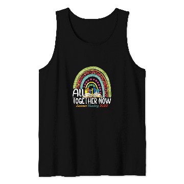 Discover Book Fun All Together Now Summer Reading Rainbow Hand Book Lover Tank Tops