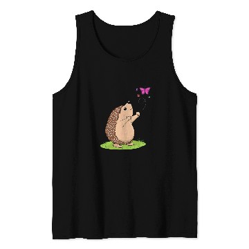 Discover Hedgehog Pet and Butterfly Art Funny Hedgehogs Owner Tank Tops