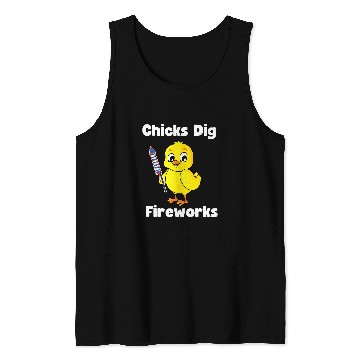 Discover Chicken Pet Chicks Dig Fireworks Funny Tank Tops