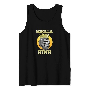 Discover Gorilla Pet King With Crown Monkey Ape Tank Tops