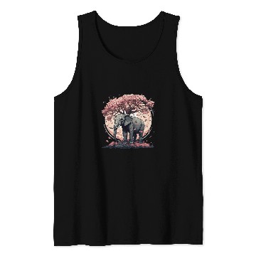 Discover Elephant Mammal Cherry Blossoms Tree Tank Tops