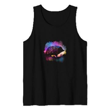 Discover Hedgehog Pet Colorful Wilderness Nature Hedgehog Reflection Tank Tops