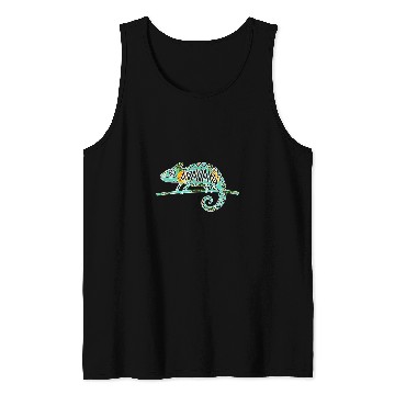 Discover Chameleon Pet with Tropical pineapples Pattern Tank Tops