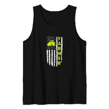 Discover Tractor Fun Flag With Tractor Patriotic Farmer Agriculture Tank Tops