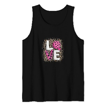 Discover Sport Pickleball Pink Love Pickleball Cute Pickleball Lover Leopard Print Tank Tops