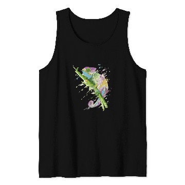 Discover Chameleon Pet Watercolor Chameleon Lizard Chamaeleon Herpetology Tank Tops