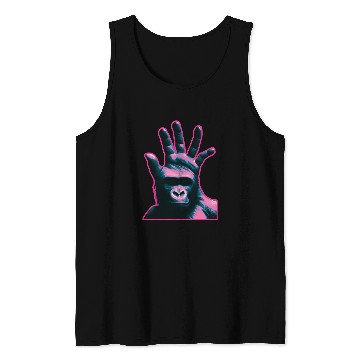 Discover Gorilla Pet Vaporwave Hand Head Ape Palm Gorilla Chimpanzee Chimp Monkey Tank Tops