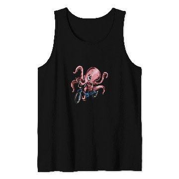 Discover Octopus Pet Bike Lover Bicycling Funny Octopus Squid Tank Tops