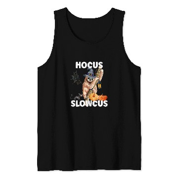 Discover Sloth Pet Hocus Slowcus Halloween Sloth Witch Hat Spider Pumpkin Tank Tops