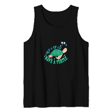 Discover Turtle Pet Environment Earth Day Skip A Straw Save A Tank Tops