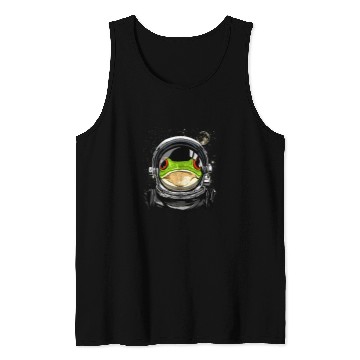 Discover Frog Pet Outer Space Astronaut Frog Animal Face Frog Lover Galaxy Tank Tops