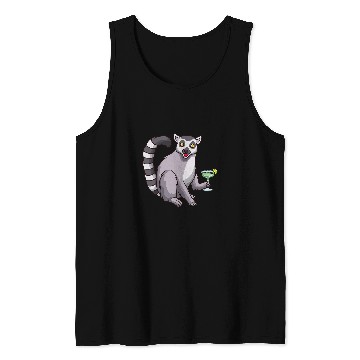 Discover Lemur Pet Drinking Margarita Tank Tops