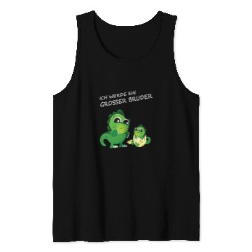 Discover Dinosaur Pet Kids Outfit saying Ich werde grosser Bruder baby dinosaur design 1 Tank Tops