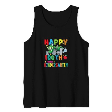 Discover Tractor Fun 100th Day 100 Days of Kindergarten For Toddlers Kids Tank Tops