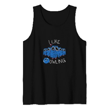 Discover Sport Bowling I Like Owling Owl Funny Bowling 2 Tank Tops