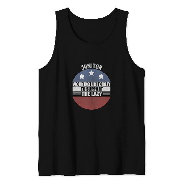 Discover Custodian Working Like crazys Funny Janitor Tank Tops