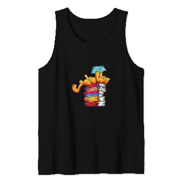 Discover Book Fun Cat Reading Readers Bookreading Kittens Tank Tops
