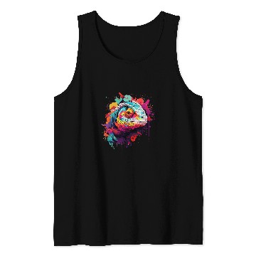 Discover Chameleon Pet Abstract Graffiti Chameleon Splatter Art Tank Tops