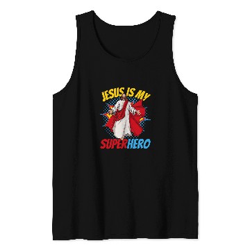 Discover Book Fun Jesus Is My Superhero Powerful Christian Comic Book Hero 2 Tank Tops