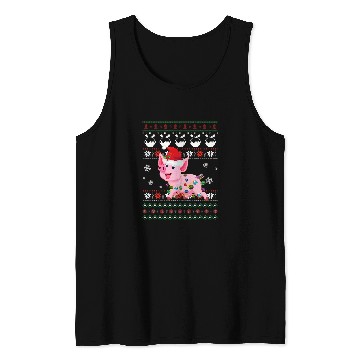 Discover Pig Pet Funny Cute Pig Christmas Light Pajama Tank Tops