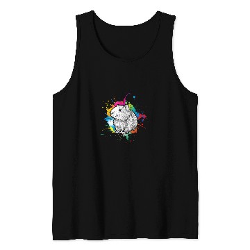 Discover Guinea Pig Pet Face Colorful Artwork Tank Tops