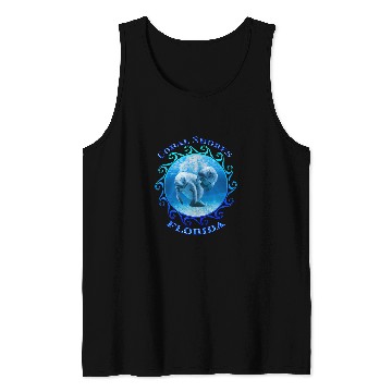 Discover Manatee Pet Coral Shores Florida Vacation Swimming Manatees Tank Tops