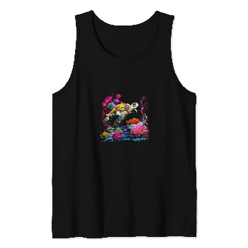 Discover Turtle Pet Tortoise Waterturtle Ocean Natural Environment 18 Tank Tops