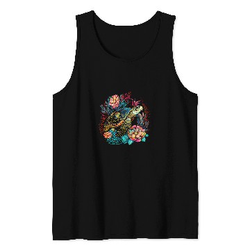 Discover Turtle Pet Tortoise Waterturtle Ocean Natural Environment Tank Tops