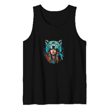 Discover Coyote Mammal Woman wolfs Head Native American Warrior Tradition Tank Tops
