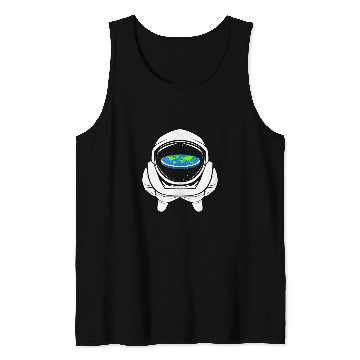 Discover Astronaut Job funny flat earth text design joke astronaut Tank Tops