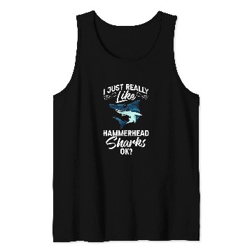 Discover Shark Pet Hammerhead Shark Head Tooth Funny Tank Tops