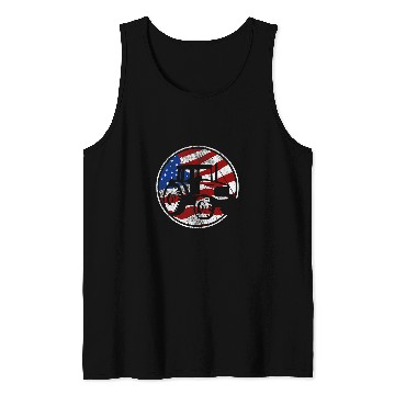 Discover Tractor Fun driving Pulling American Flag vintages Tractor Pulling Tank Tops