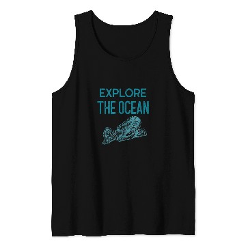 Discover Octopus Pet Explore The Ocean 2Giant Squid Deep Blue Sea Calmar Beach Tank Tops