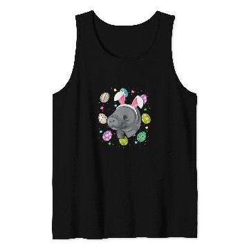 Discover Manatee Pet Funny Easter Egg Lover Bunny Ear Manatee Face Easter Sunday Tank Tops