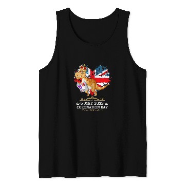 Discover Dinosaur Pet Kings Coronation Dinosaur Kids Union Jack Coronation Tank Tops