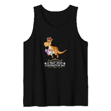Discover Dinosaur Pet Kings Coronation Dinosaur Kids Union Jack Coronation 1 Tank Tops