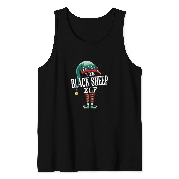 Discover Sheep Pet Black Sheep Elf Christmas Group Xmas Pajama Party Tank Tops