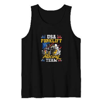 Discover Forklift Fun USA Forklift Racing Team Forklift Operator Tank Tops