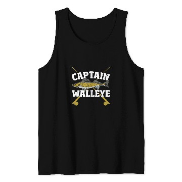 Discover Fishing Fun Captain Walleye Fishing Hunting Tank Tops