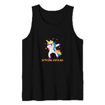Discover Unicorn Pet  Spring Break Florida School Trip Dab Girl 2 Tank Tops