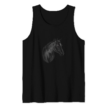Discover Horse Pet Black Stallion Tank Tops