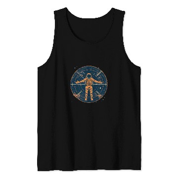 Discover Vitruvian Astronaut Funny Leonardo Da Vinci Graphic 21 Tank Tops
