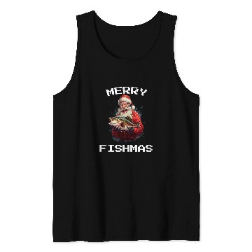 Discover Fishing Fun Christmas Pajama Fishers Merry Fishmas Fishing Tank Tops